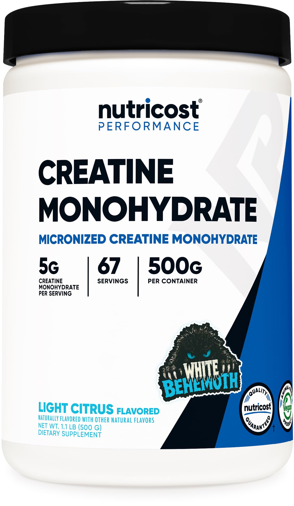 Nutricost Creatine Monohydrate Micronized Powder 500G, 100 Servings | 5000mg Per Serving (5g), 17.9 Oz