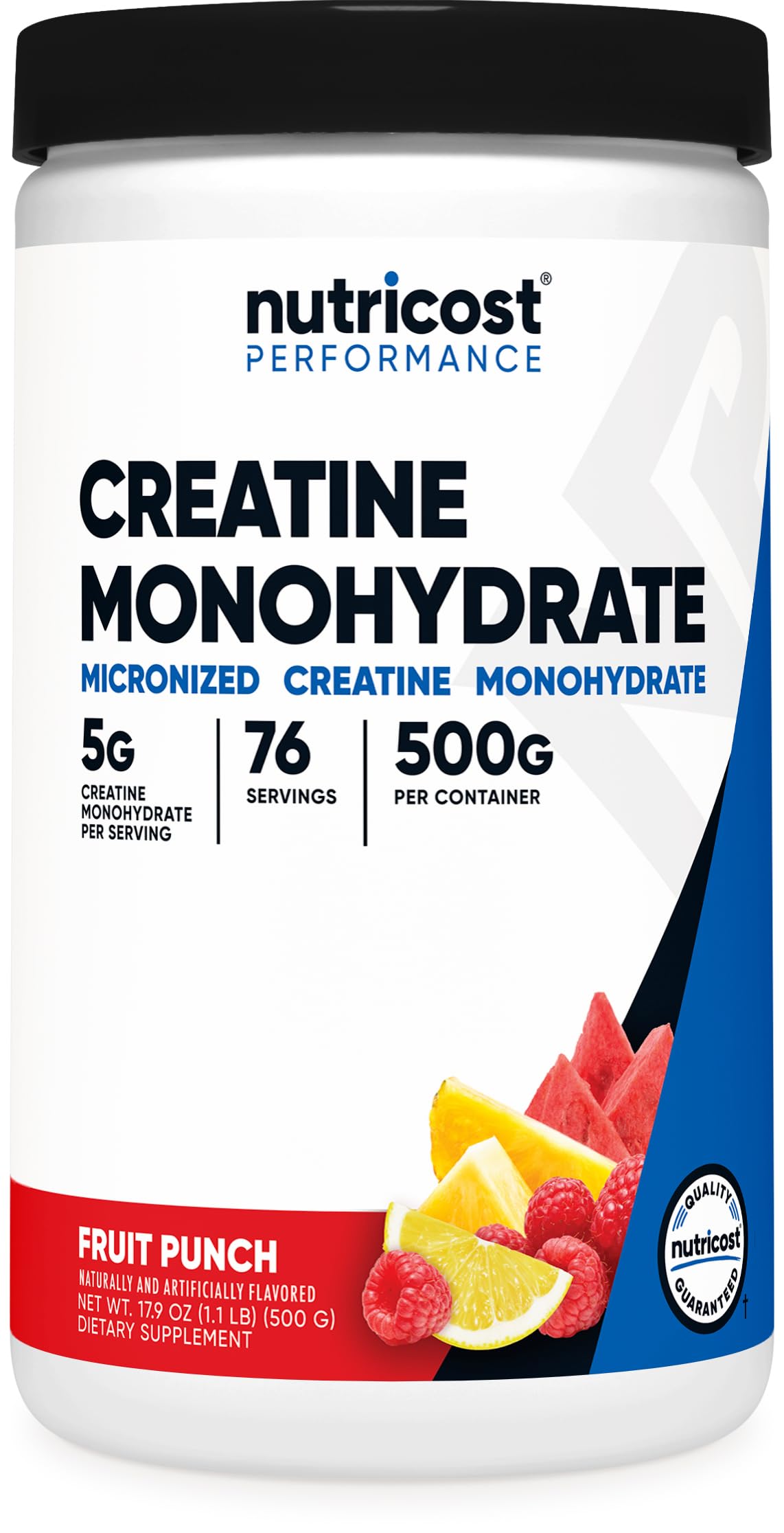 Nutricost Creatine Monohydrate Micronized Powder 500G, 100 Servings | 5000mg Per Serving (5g), 17.9 Oz