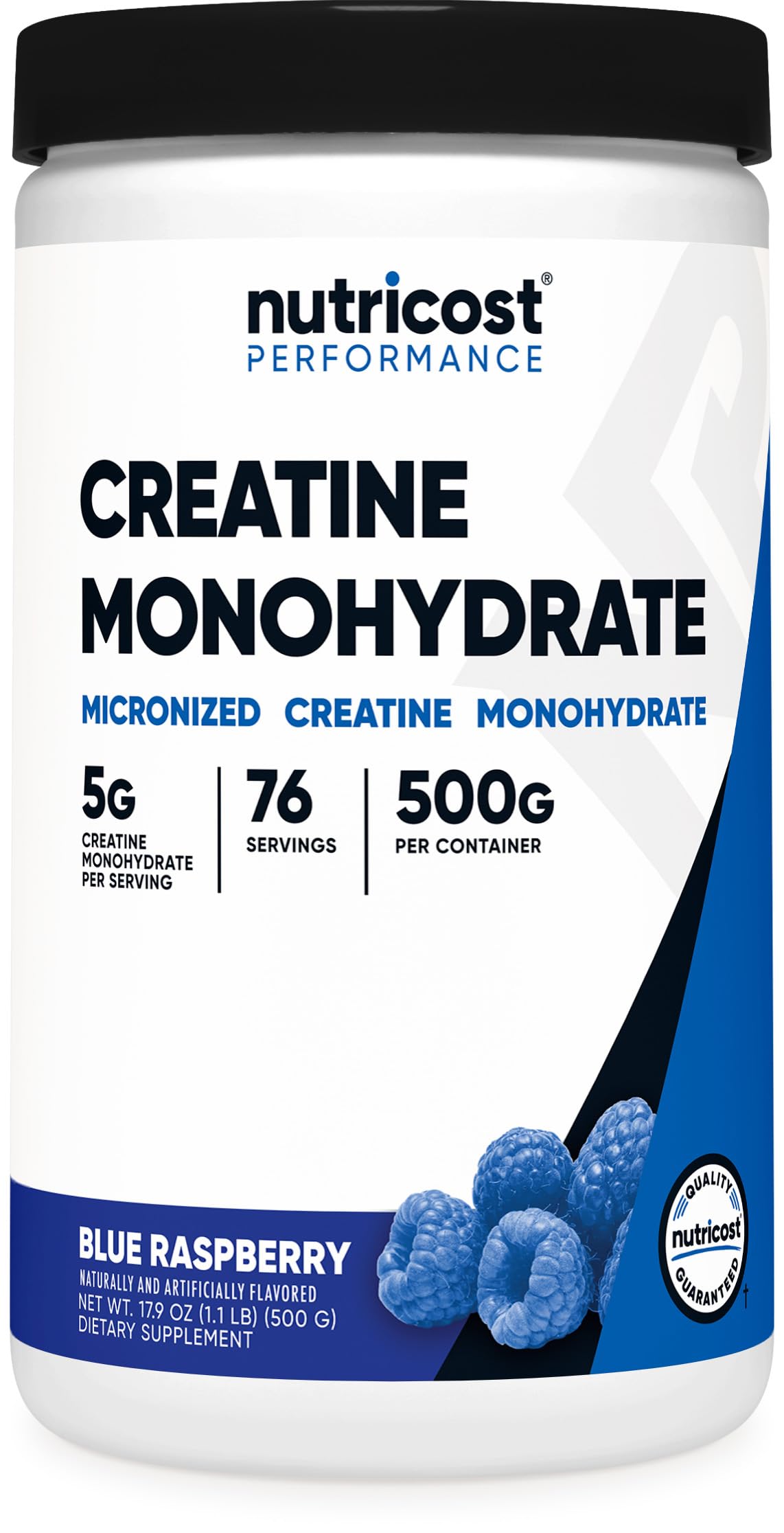 Nutricost Creatine Monohydrate Micronized Powder 500G, 100 Servings | 5000mg Per Serving (5g), 17.9 Oz