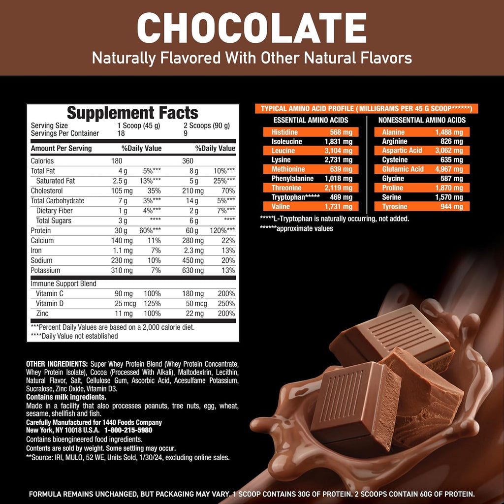 Body Fortress Super Advanced Whey Protein, Chocolate, 1.78 lbs | Flavor: Chocolate, Immune Support, Muscle and Strength Development